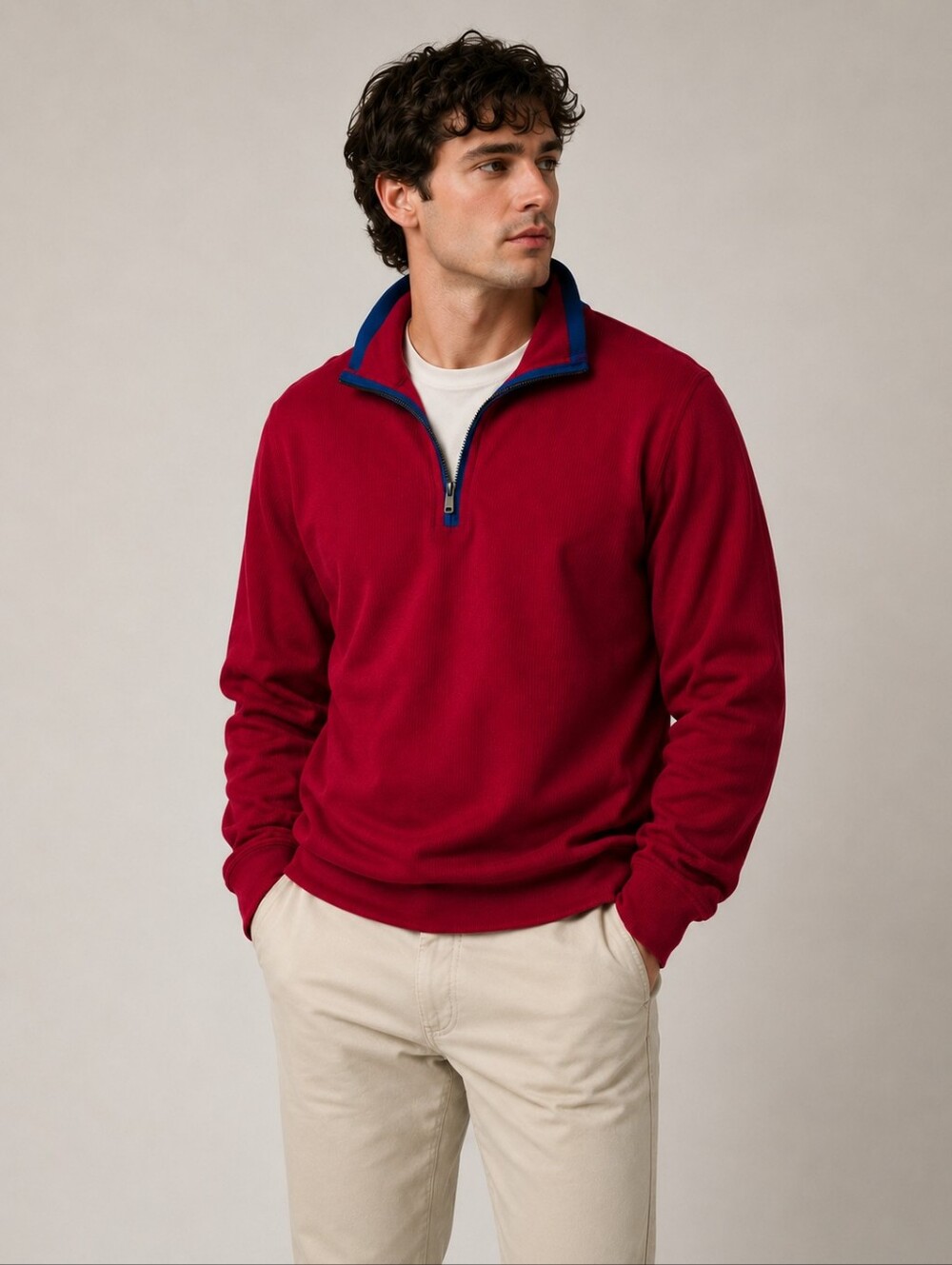 St. Croix Shop Men's Quarter Zip Sweater Medium New